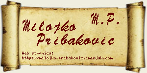 Milojko Pribaković vizit kartica